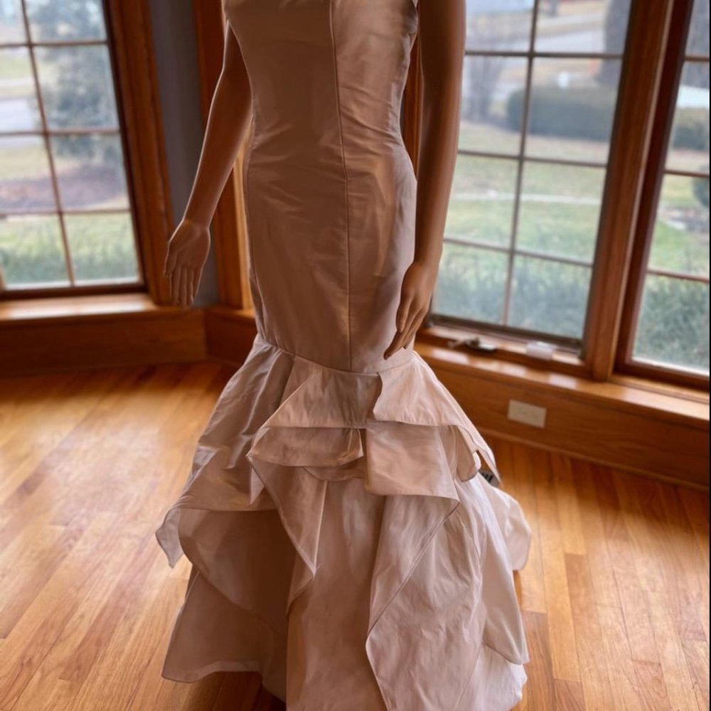 *Wtoo Watters Strapless Ivory Cream Taffeta Wedding Dress Bridal Gown Size 10